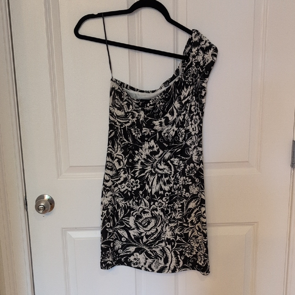 Mango Black and White Floral Camisole
